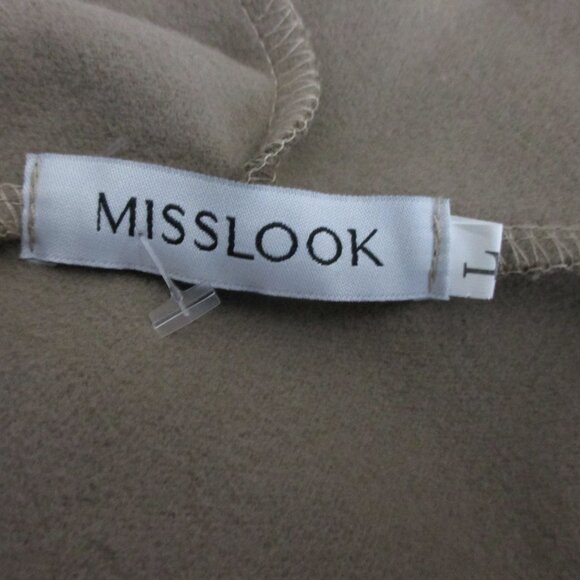 MISSLOOK Hooded Jacket Womens Size L Unlined Black Beige Orange Preppy Fall NEW - Picture 6 of 7